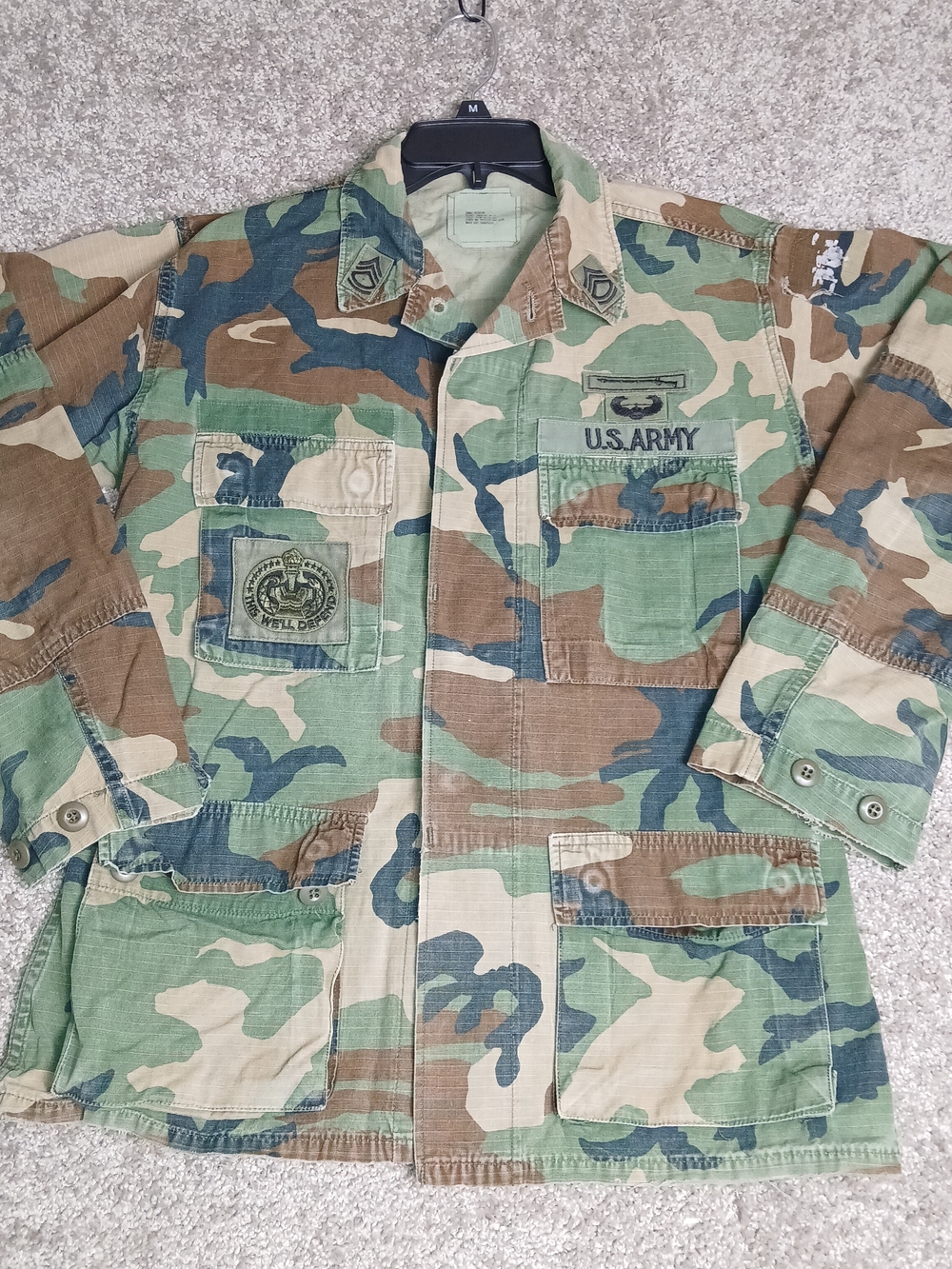 U.S. Army Woodland Camo BDU Jacket Hot Weather - Size Small